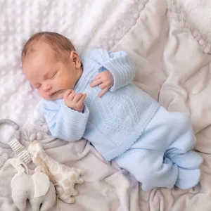 Blue Diamond Knitted Set