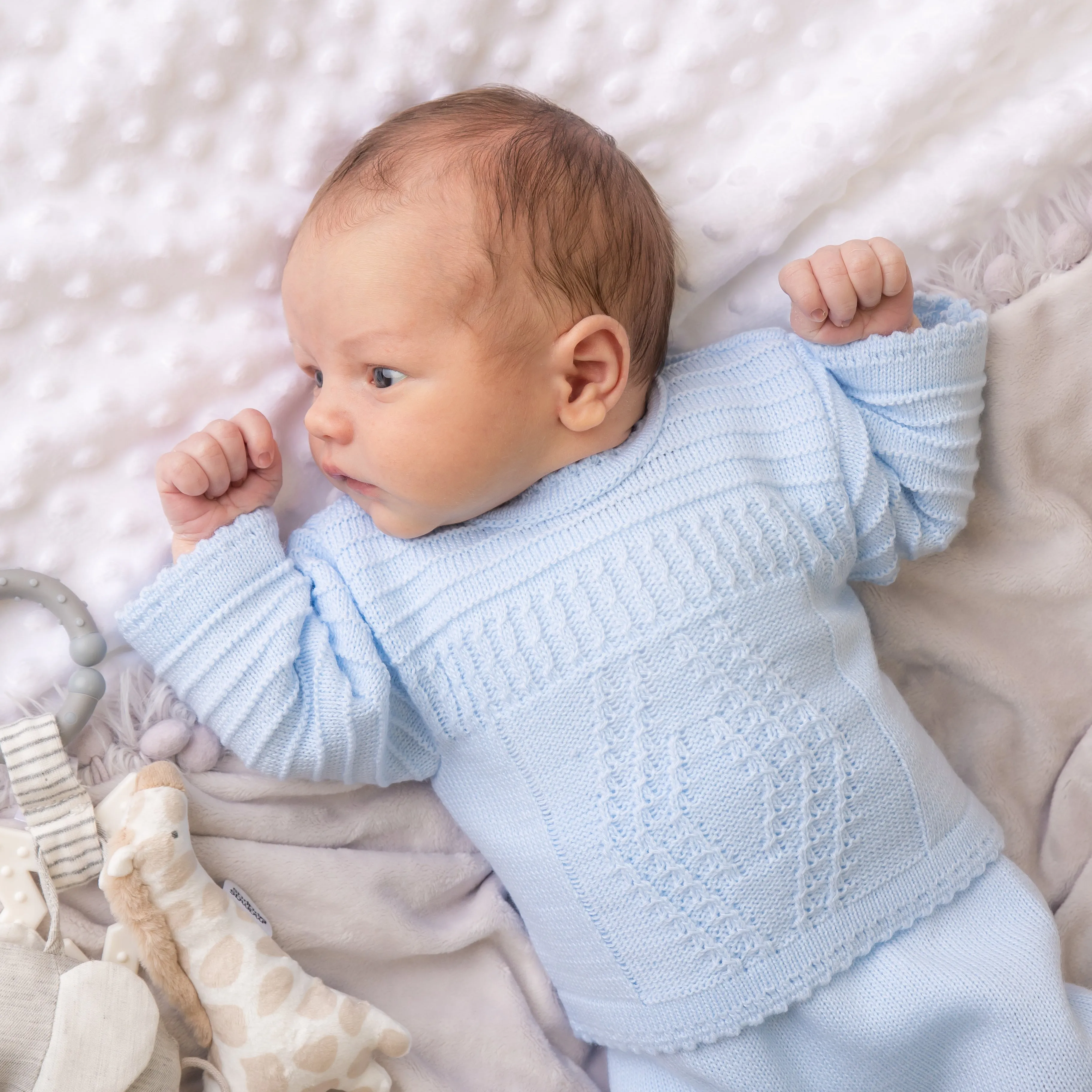 Blue Diamond Knitted Set