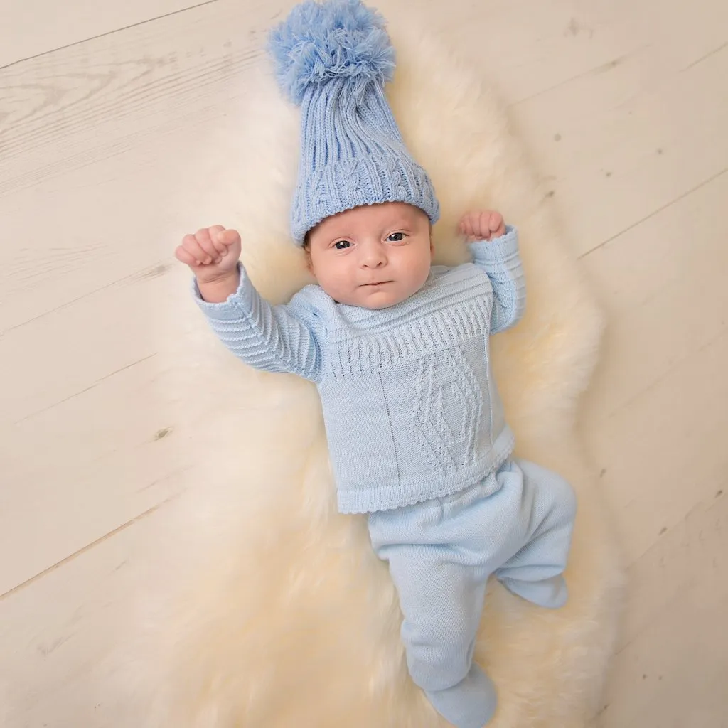 Blue Diamond Knitted Set