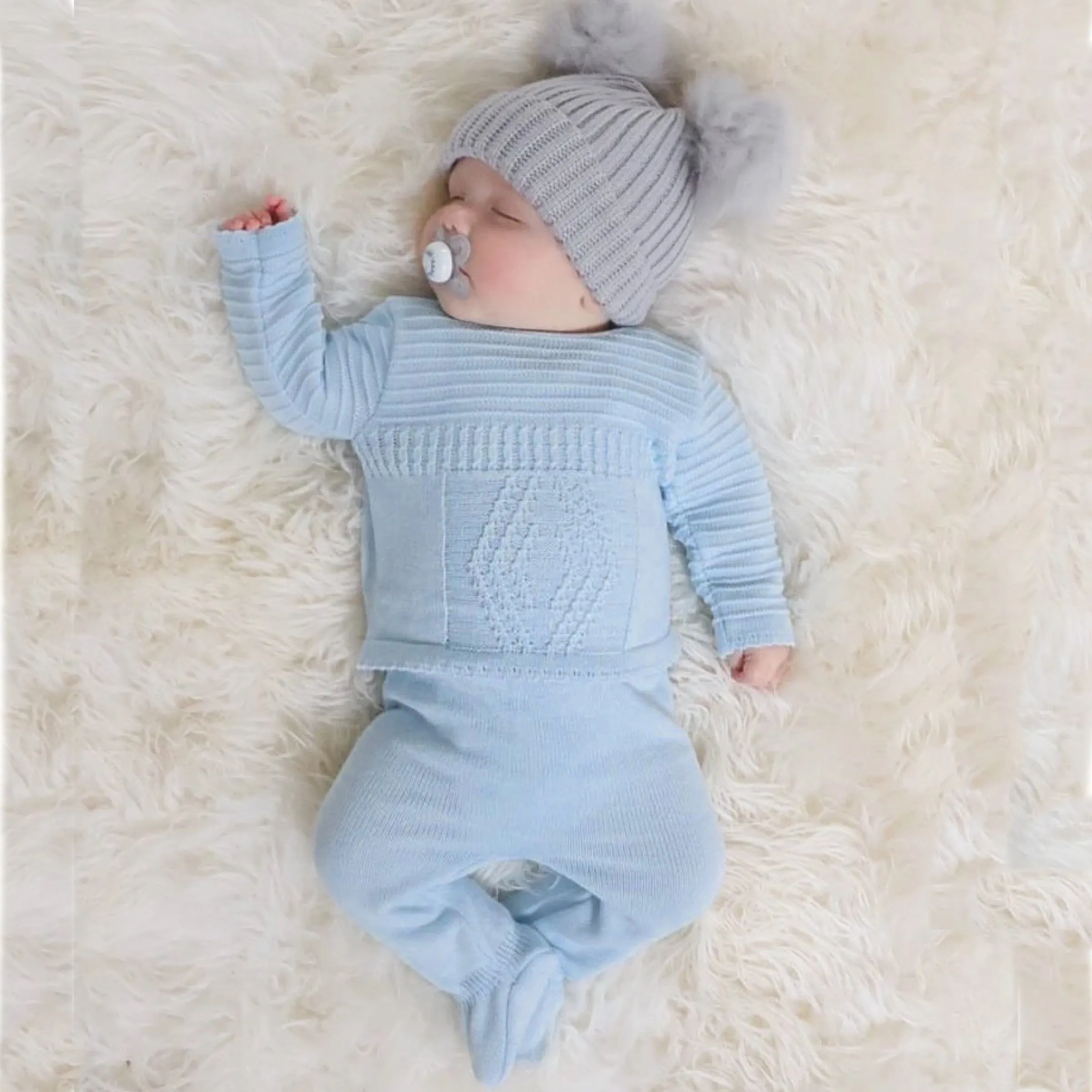 Blue Diamond Knitted Set