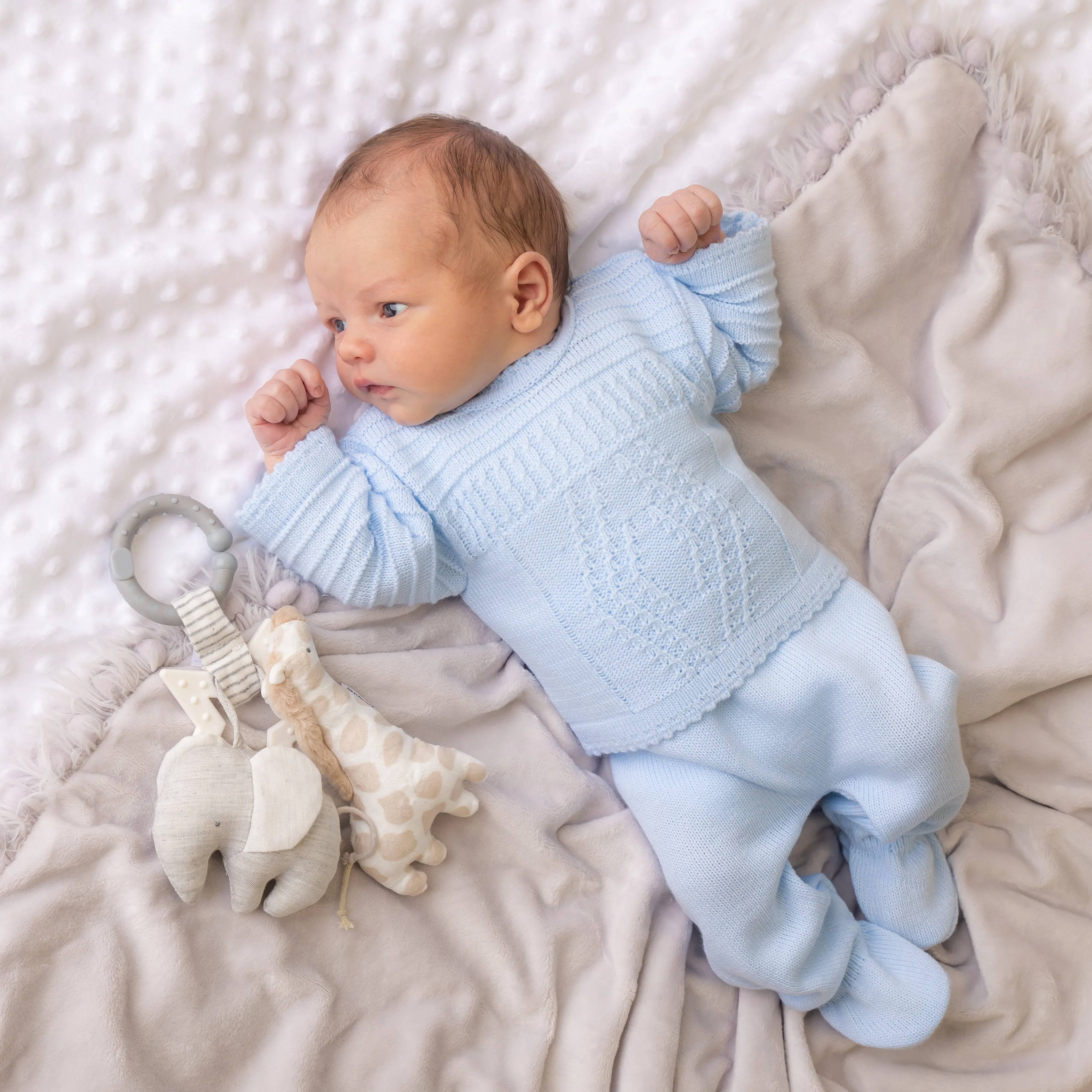Blue Diamond Knitted Set