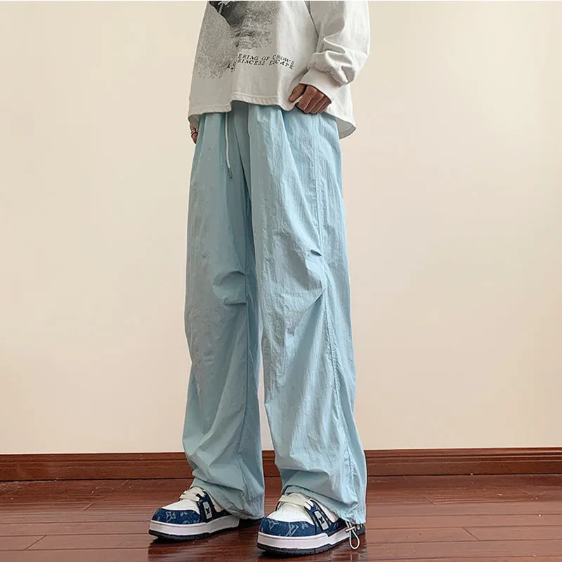 Blue Pleated Elasticated Trousers