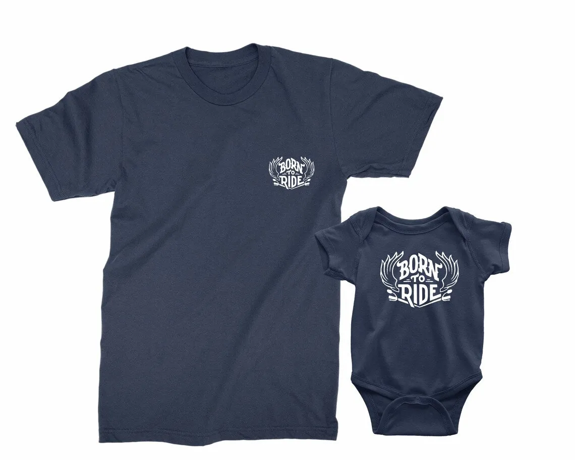 Born to Ride. Father's Day gift for Dad. Motorcycle Shirt. Boy dad gift. Dad of Boys shirt, Gift for Dad, Dad and Baby boy shirt. N/B PR23