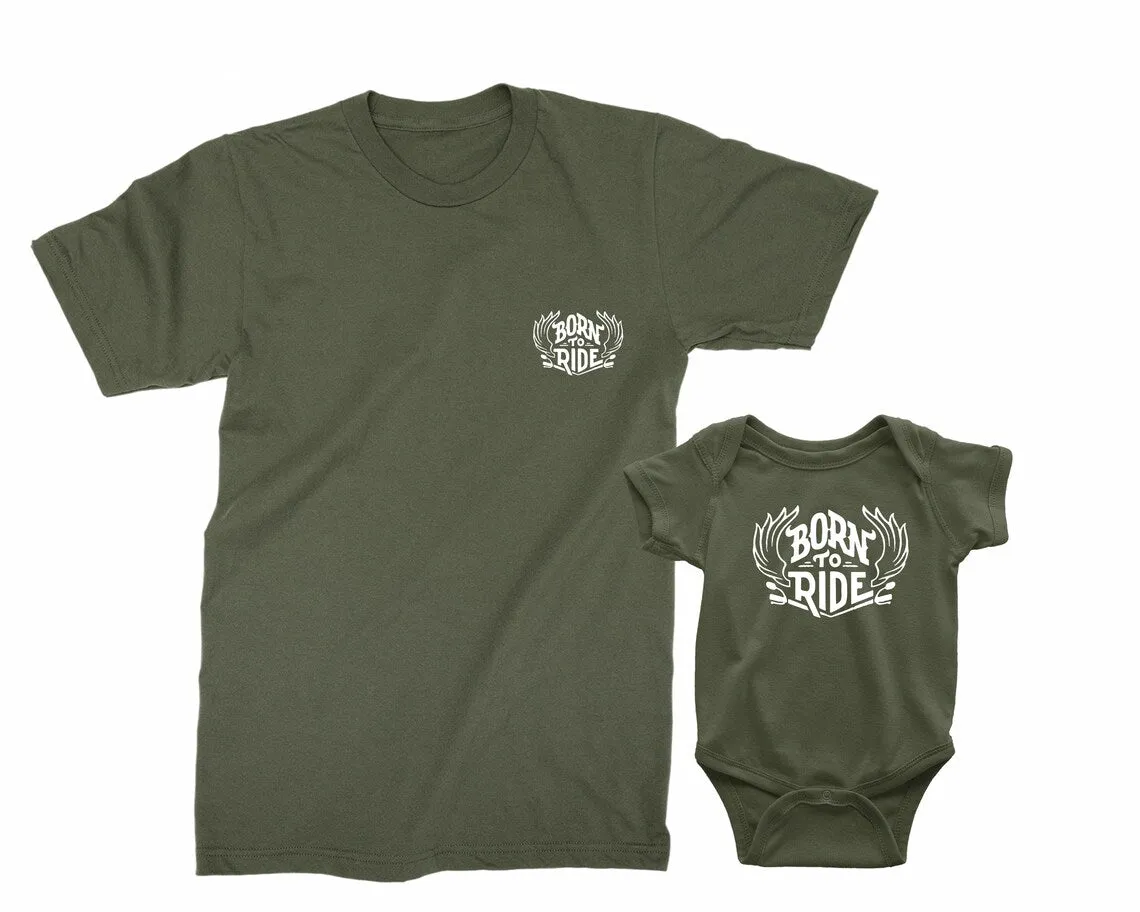 Born to Ride. Father's Day gift for Dad. Motorcycle Shirt. Boy dad gift. Dad of Boys shirt, Gift for Dad, Dad and Baby boy shirt. N/B PR23