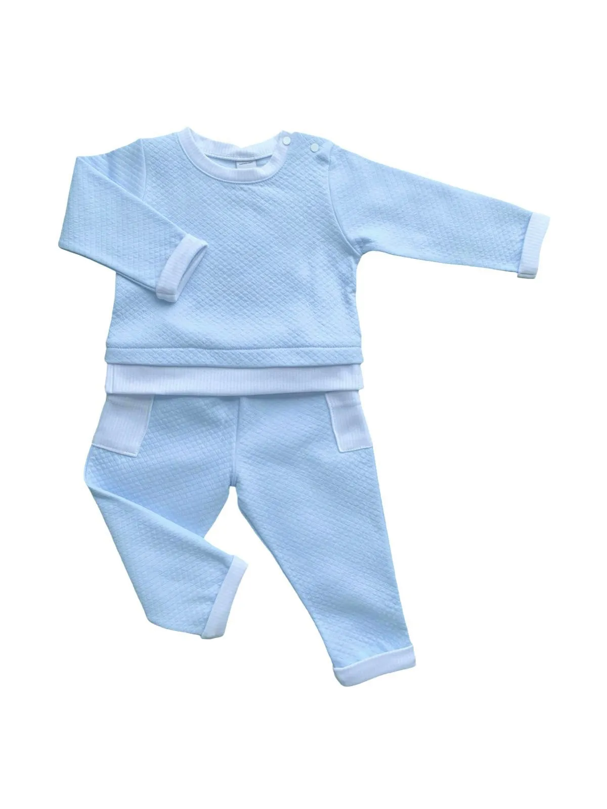 Boys Blue Cotton Trouser Set