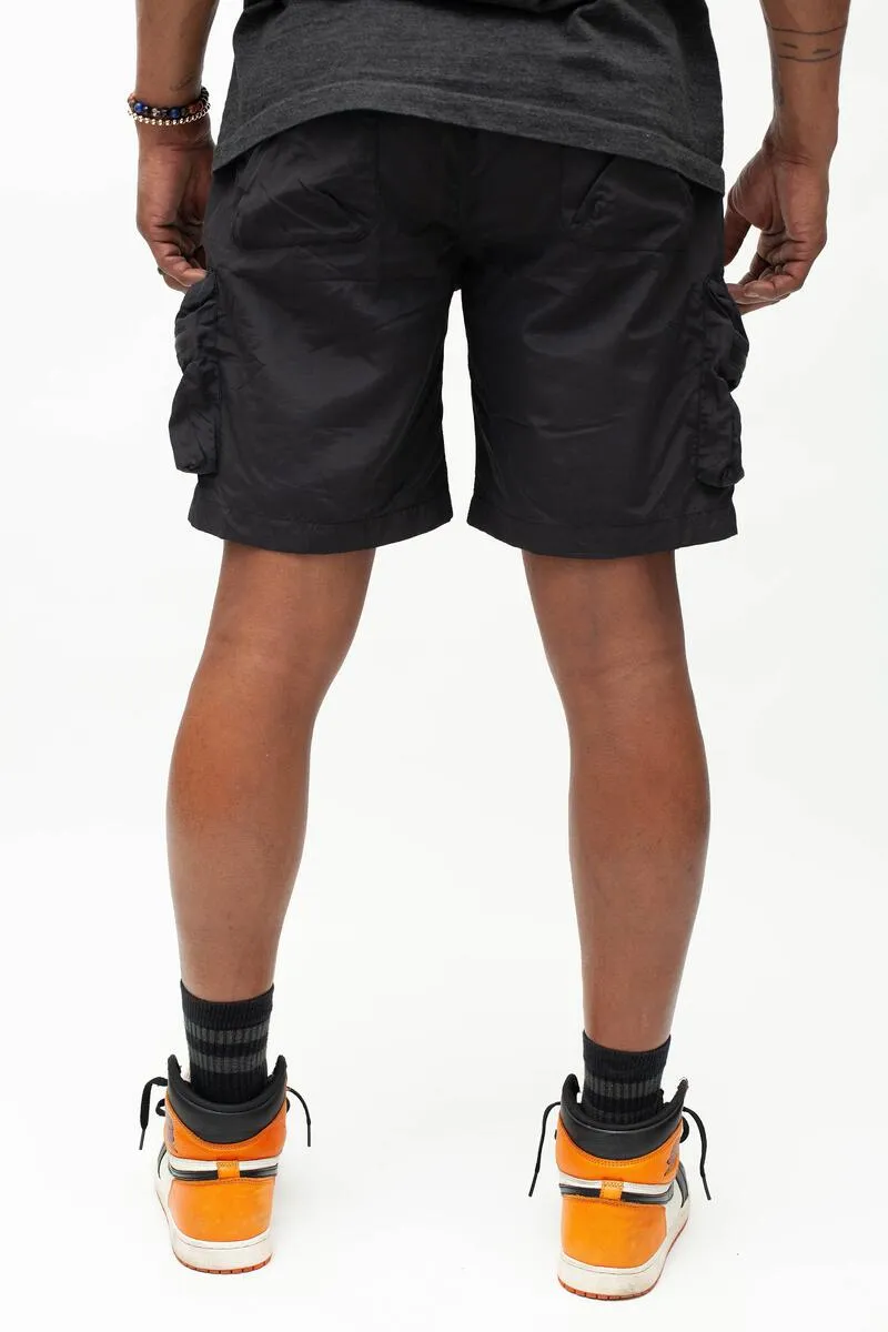 CALIBER DENIM CO. ASSEMBLY BLACK CARGO SHORTS