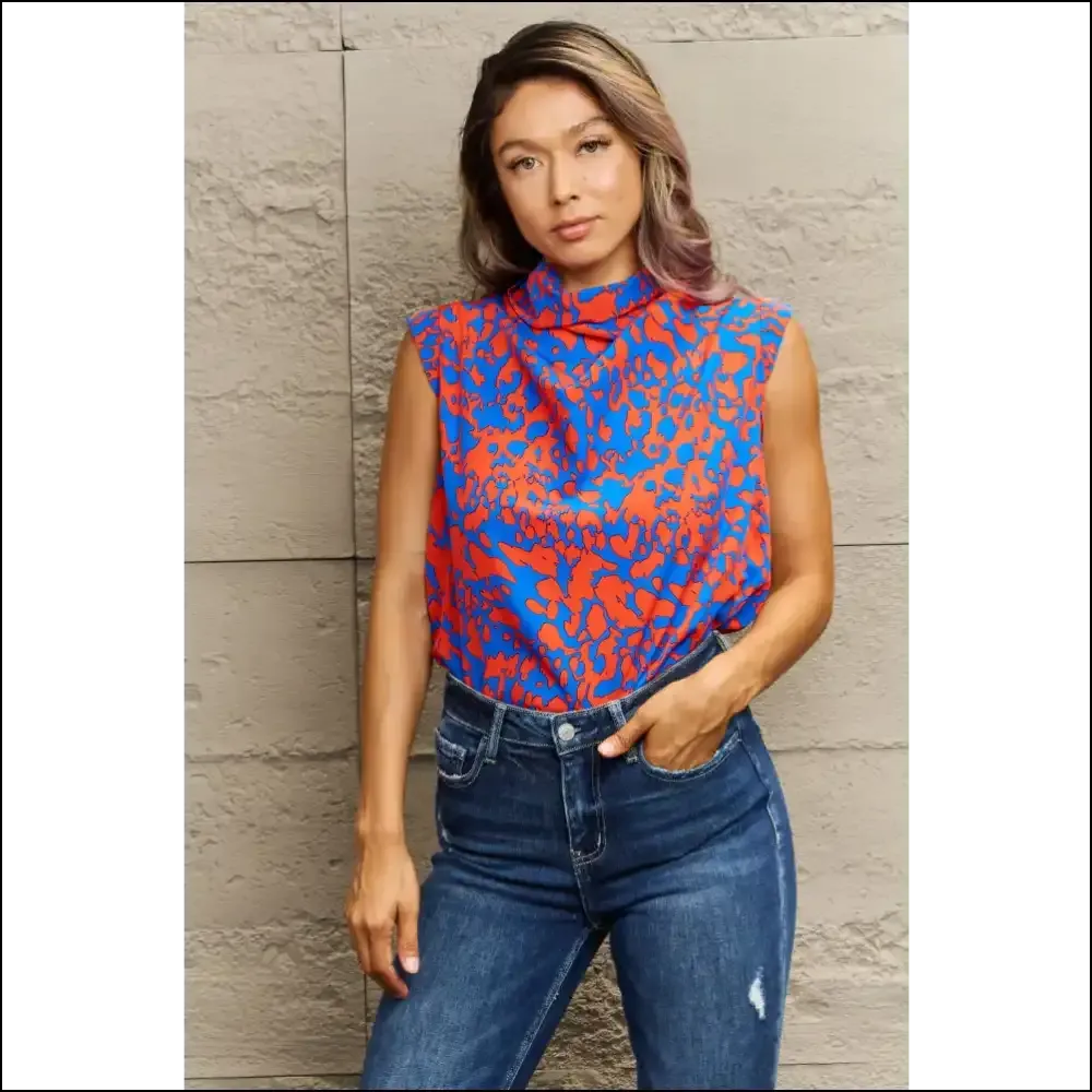 Chic Printed Round Neck Tank Top