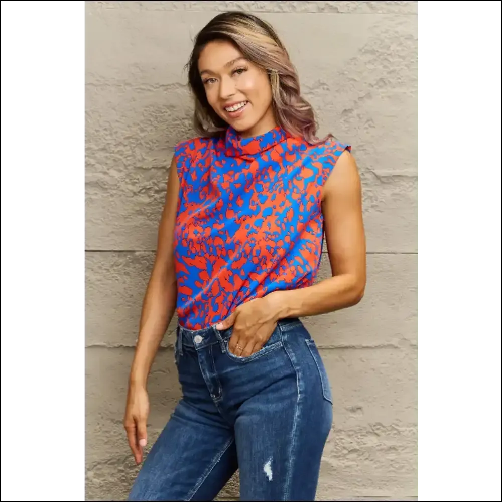 Chic Printed Round Neck Tank Top