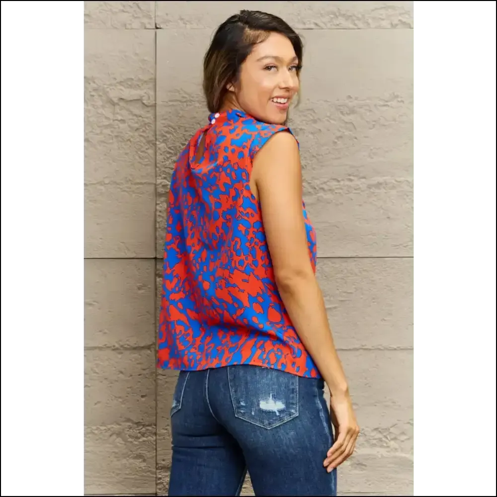 Chic Printed Round Neck Tank Top