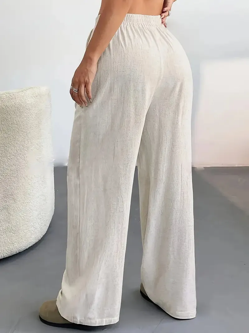 Chic Wide Leg Linen Pants for Women