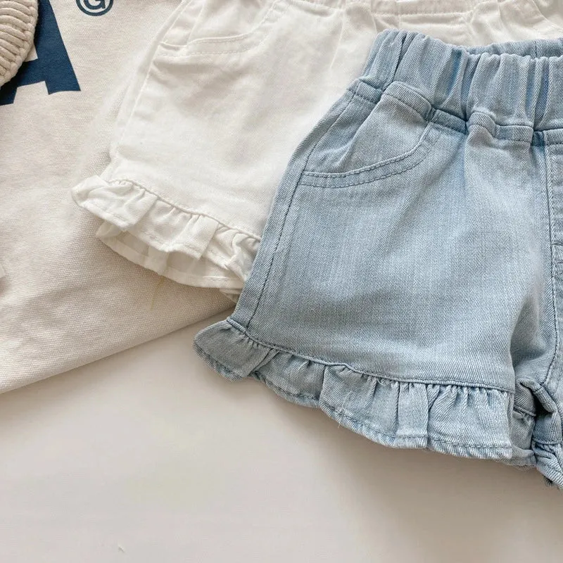 Children’s Ruffle Denim Shorts