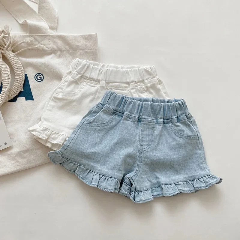 Children’s Ruffle Denim Shorts