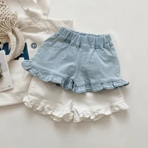 Children’s Ruffle Denim Shorts