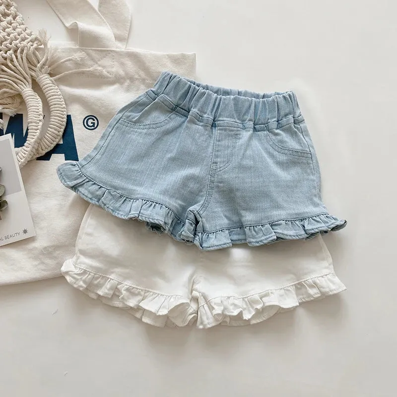Children’s Ruffle Denim Shorts