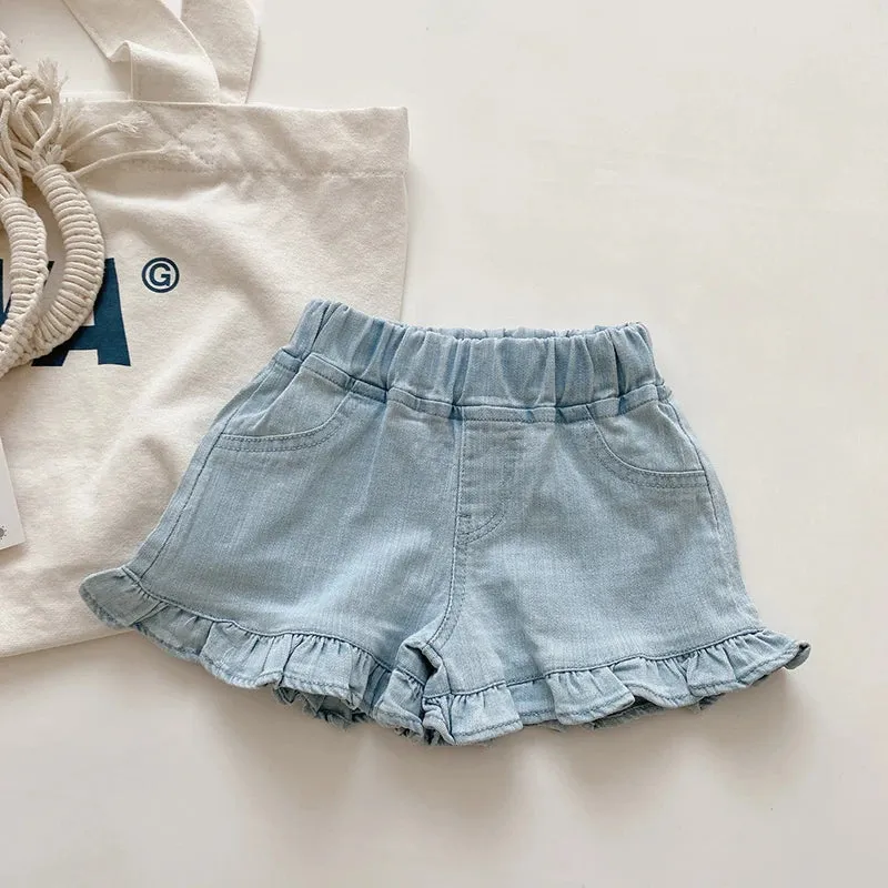 Children’s Ruffle Denim Shorts
