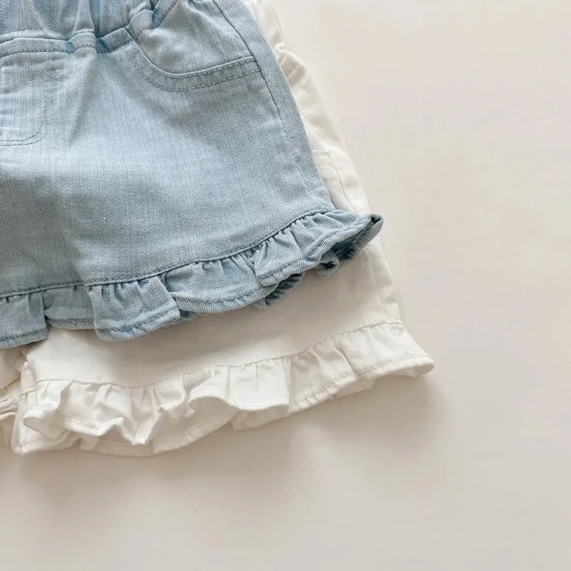 Children’s Ruffle Denim Shorts