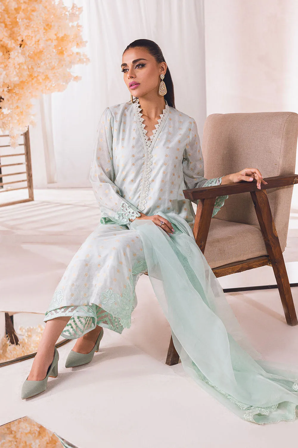 Classic Sea Green Pakistani Salwar Kameez Dupatta Salwar Suit
