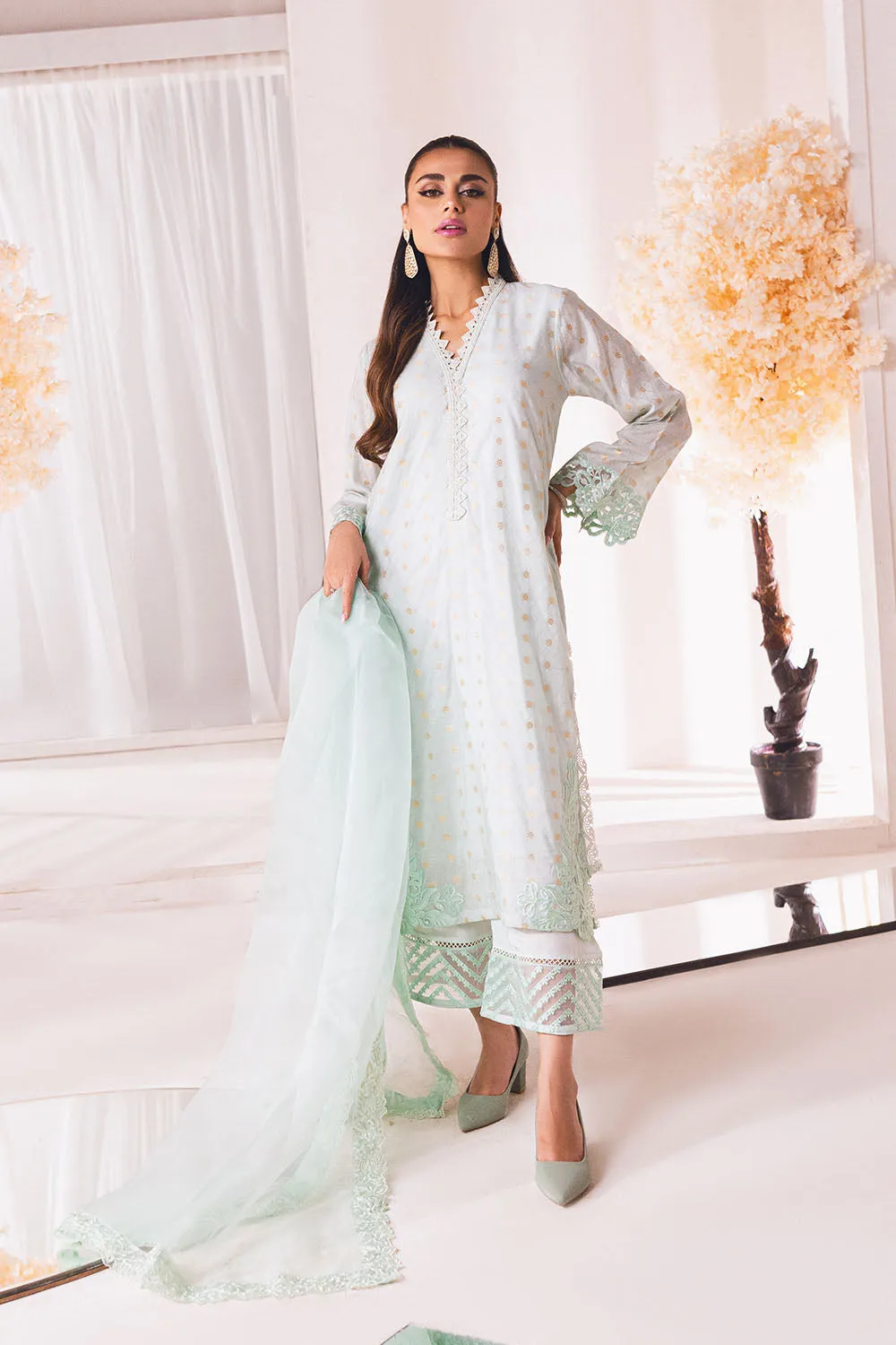Classic Sea Green Pakistani Salwar Kameez Dupatta Salwar Suit