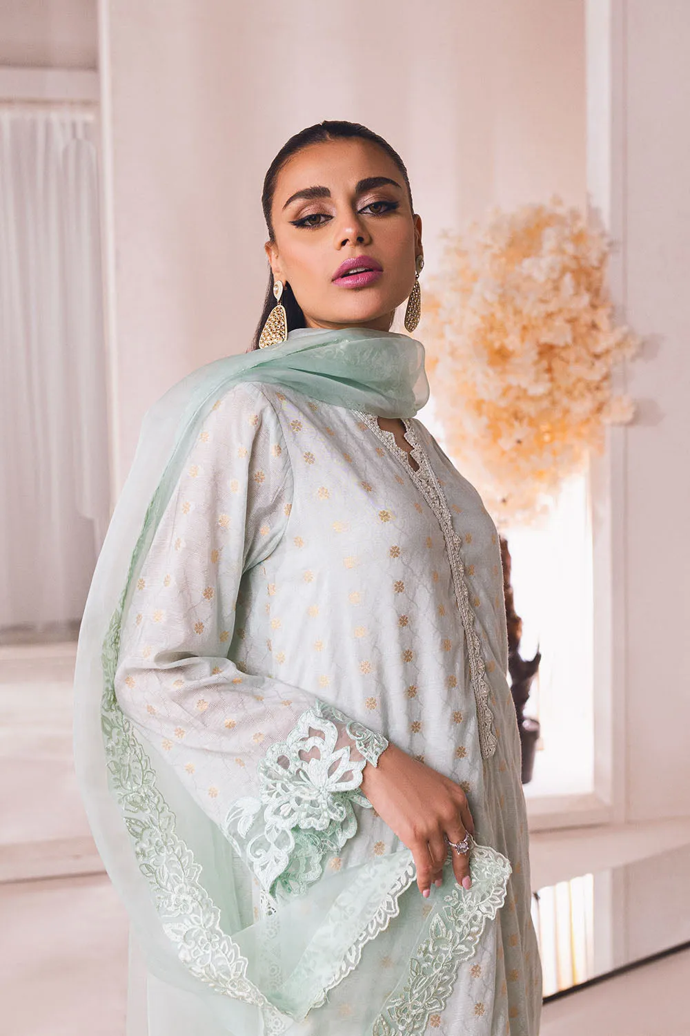 Classic Sea Green Pakistani Salwar Kameez Dupatta Salwar Suit