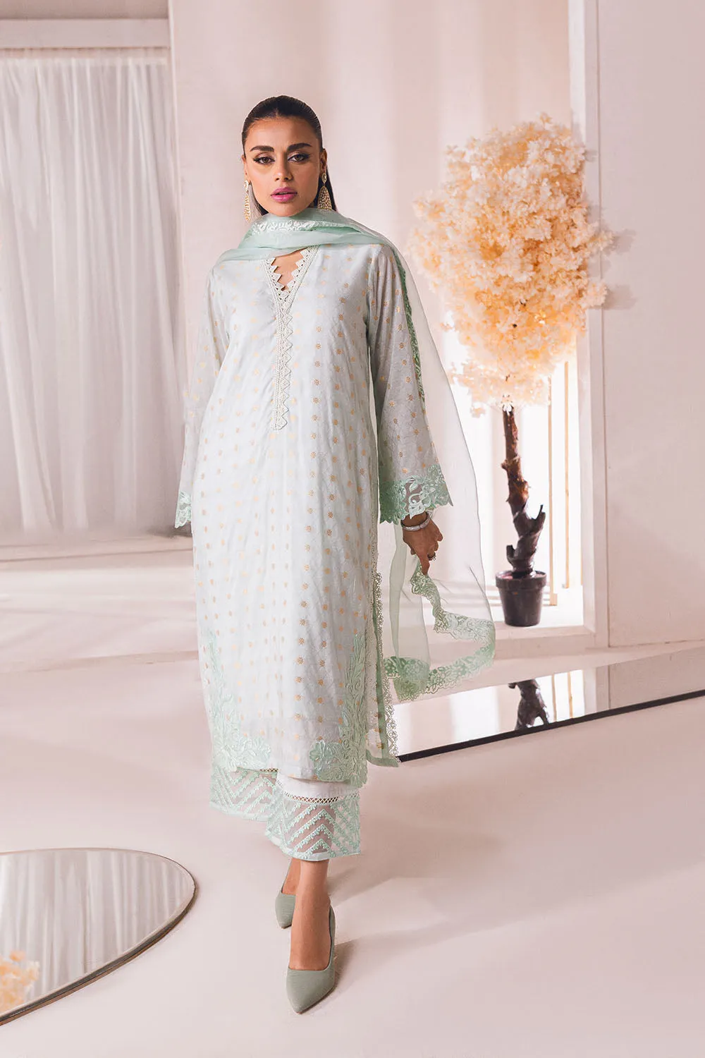 Classic Sea Green Pakistani Salwar Kameez Dupatta Salwar Suit