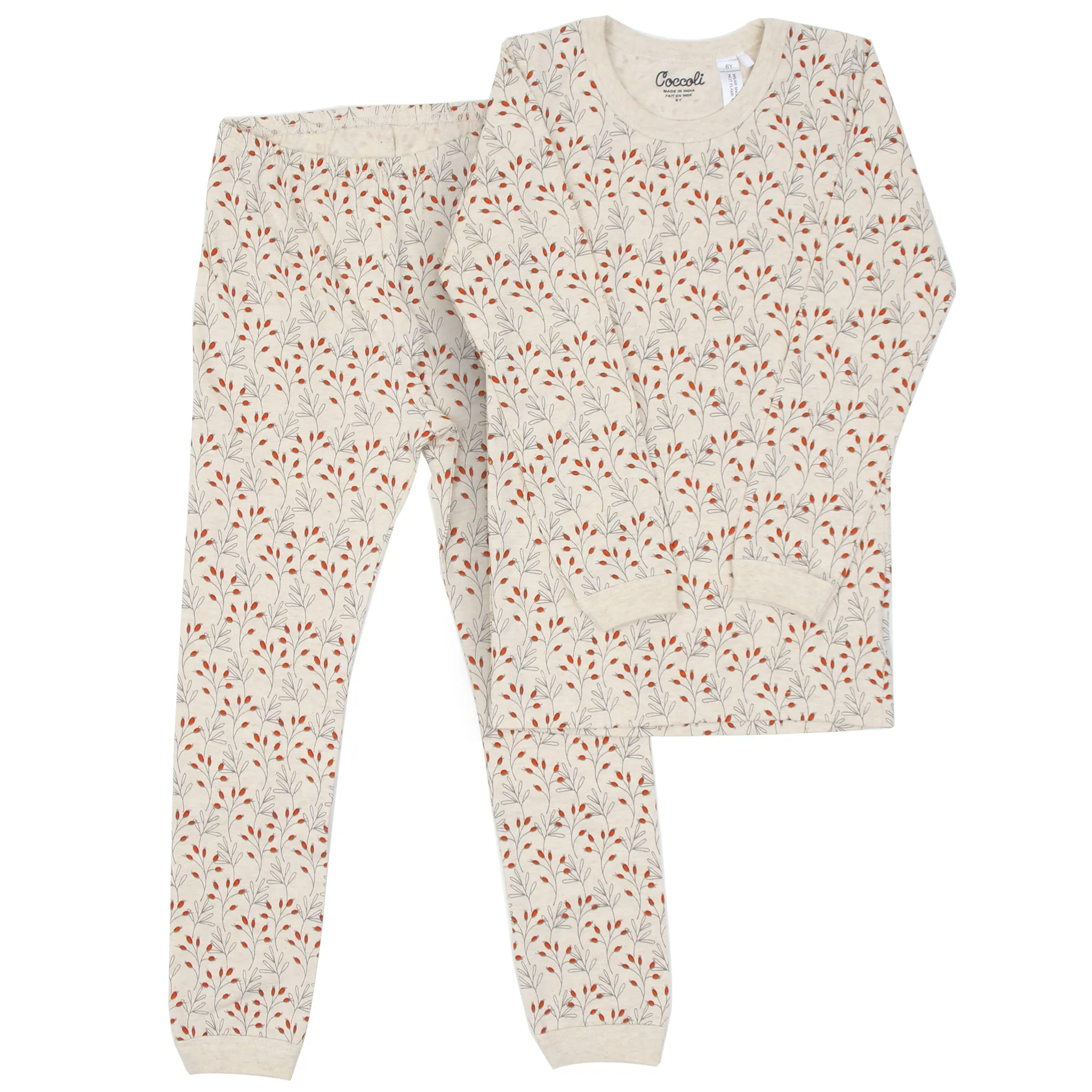 Coccoli Cranberry Floral Cotton PJs