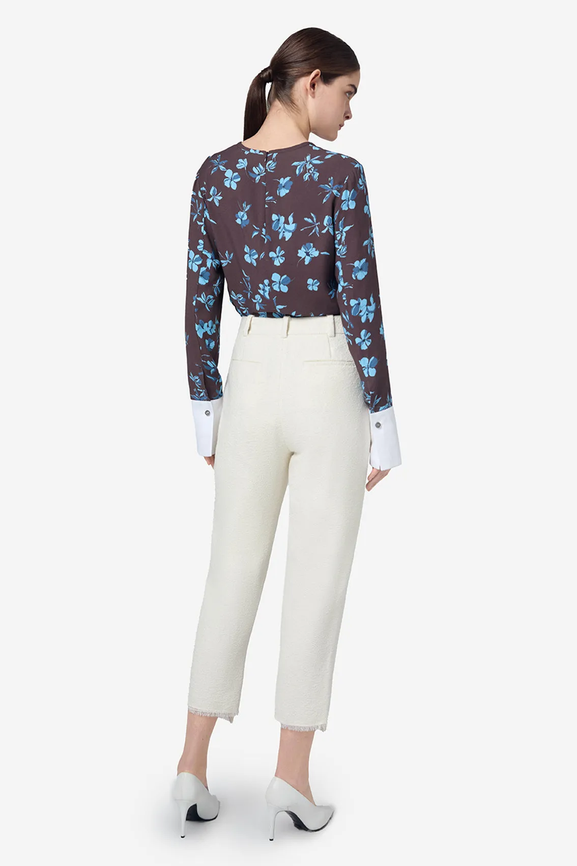 CONTRAST BUTTON DETAILS TROUSERS