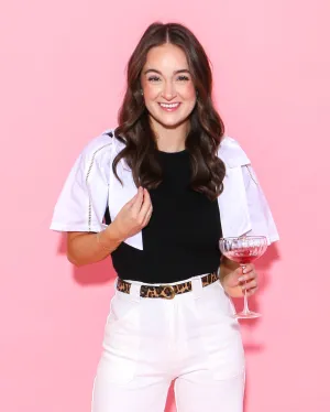 Contrast Lace Insert Bow Tie Sleeve Fitted Top
