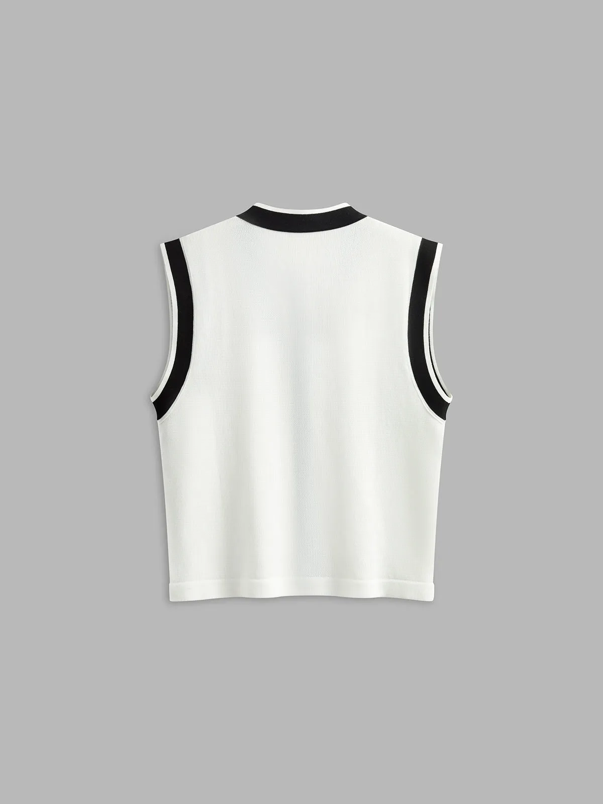 Contrast Trim Sweater Vest