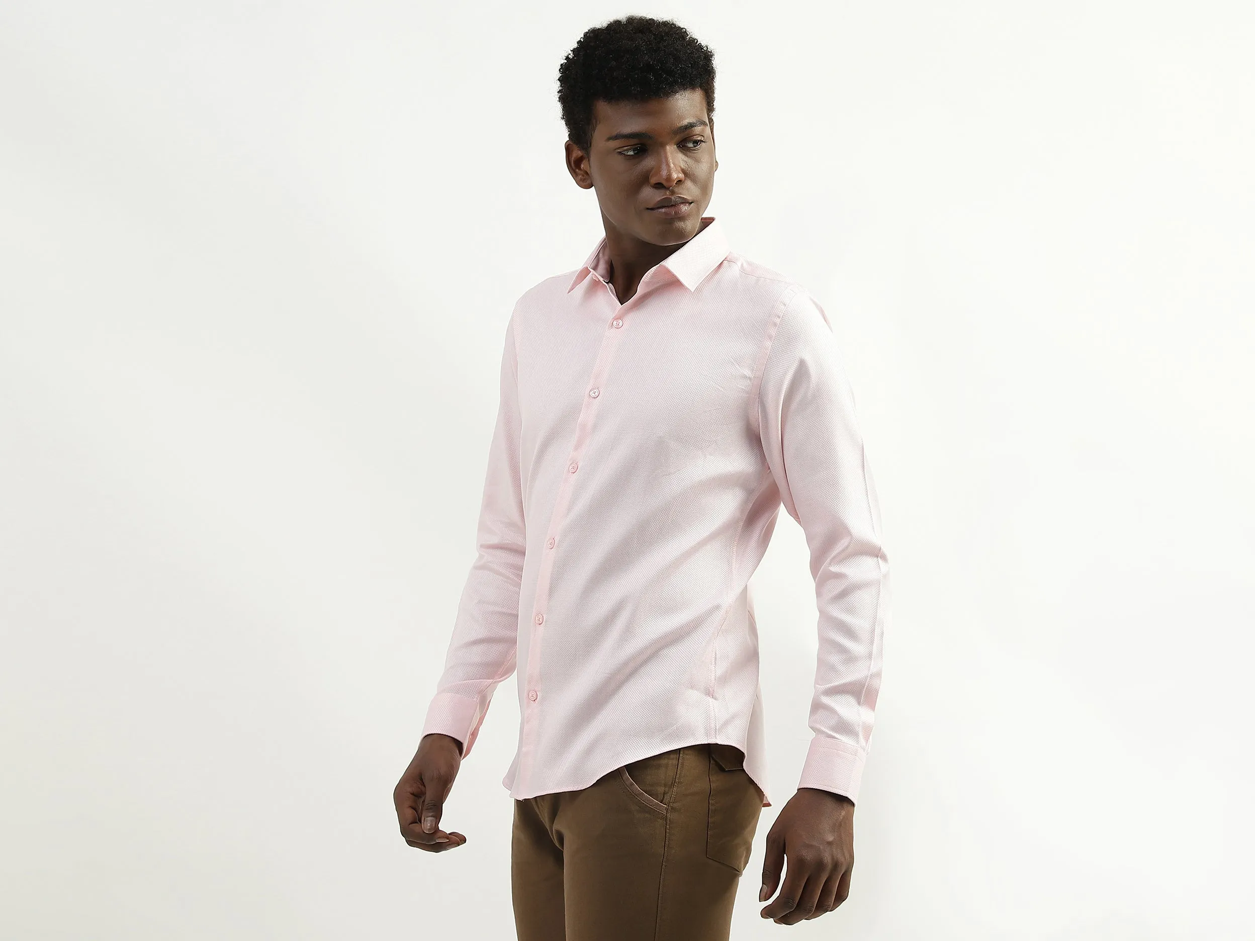 Cotton Solid Spread Collar Mens Shirts