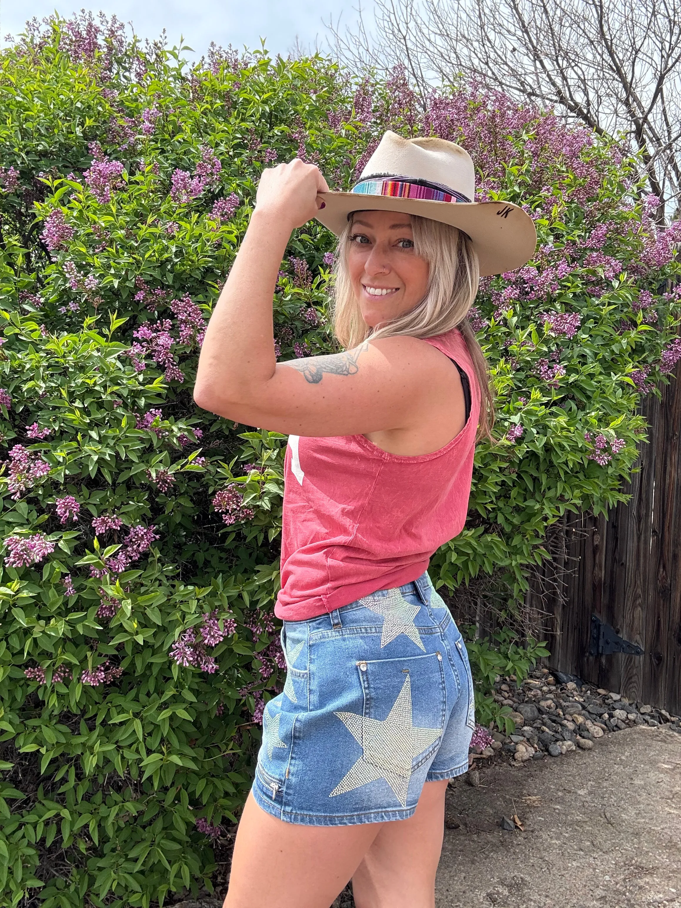 Cowgirl Star Denim Shorts