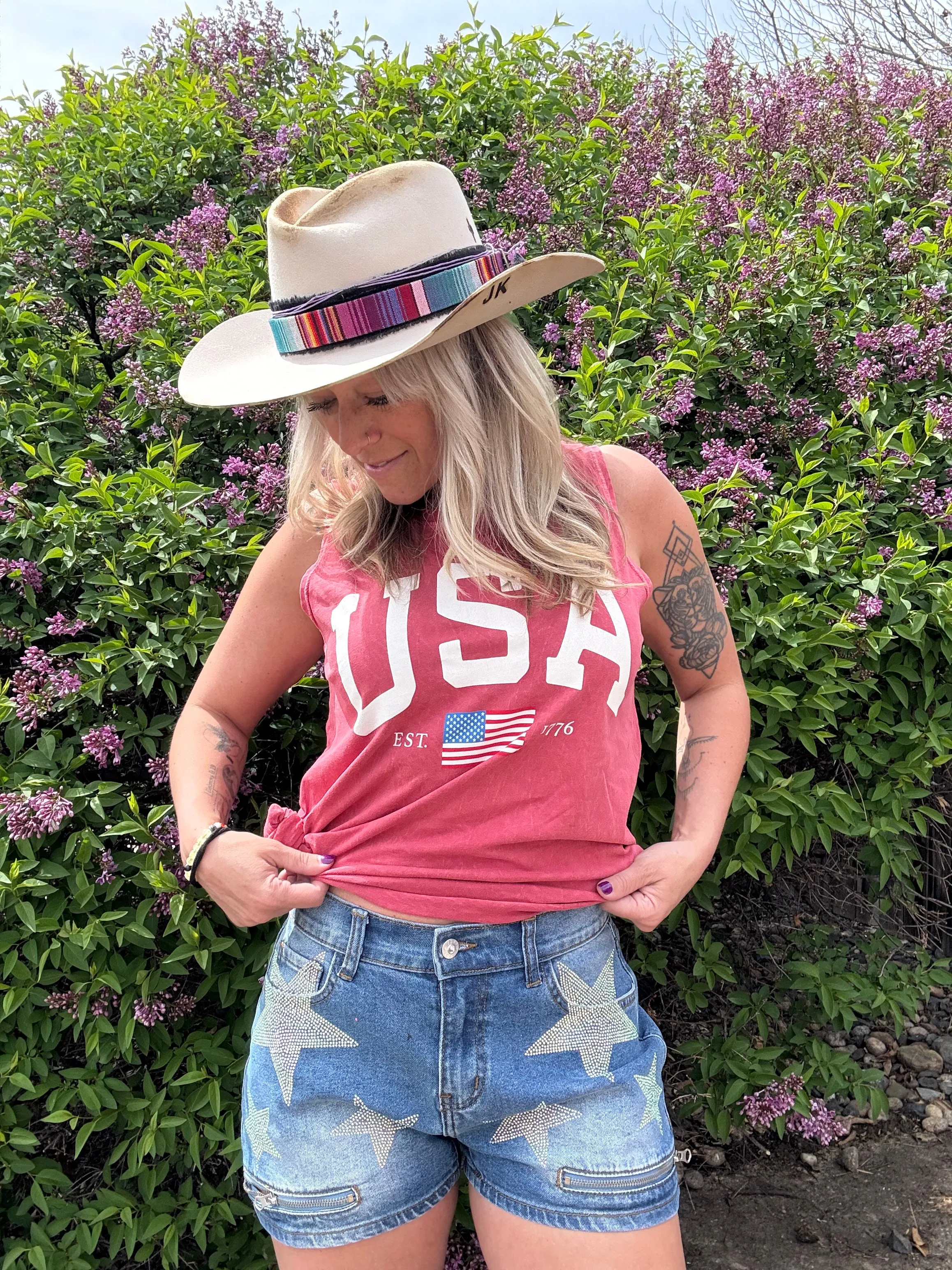 Cowgirl Star Denim Shorts