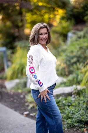 Crochet White Sweater