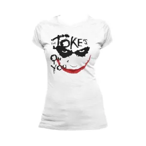 DC Batman Dark Knight Joker Stencil Official Women's T-shirt (White)