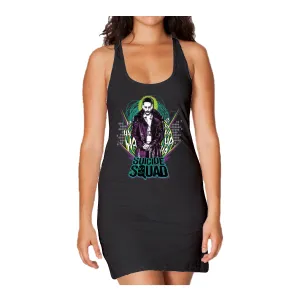 DC Suicide Squad Logo Joker Official Women's Long Tank Dress (Black)