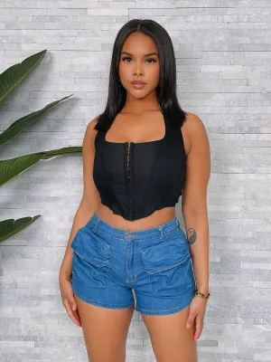 DC388P-Denim Pocket Shorts