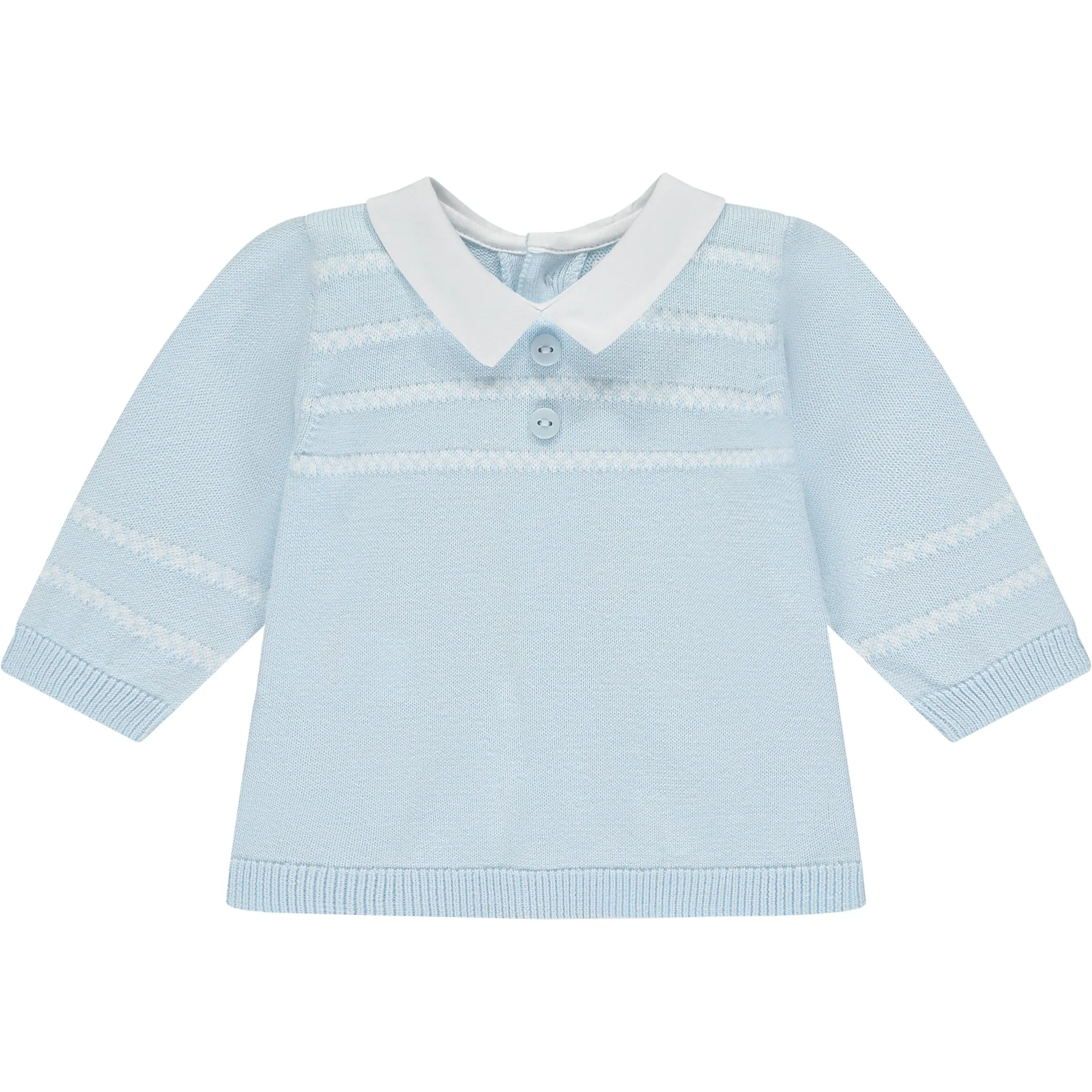 Declan Blue Knit Baby Boys Trouser Set with Hat
