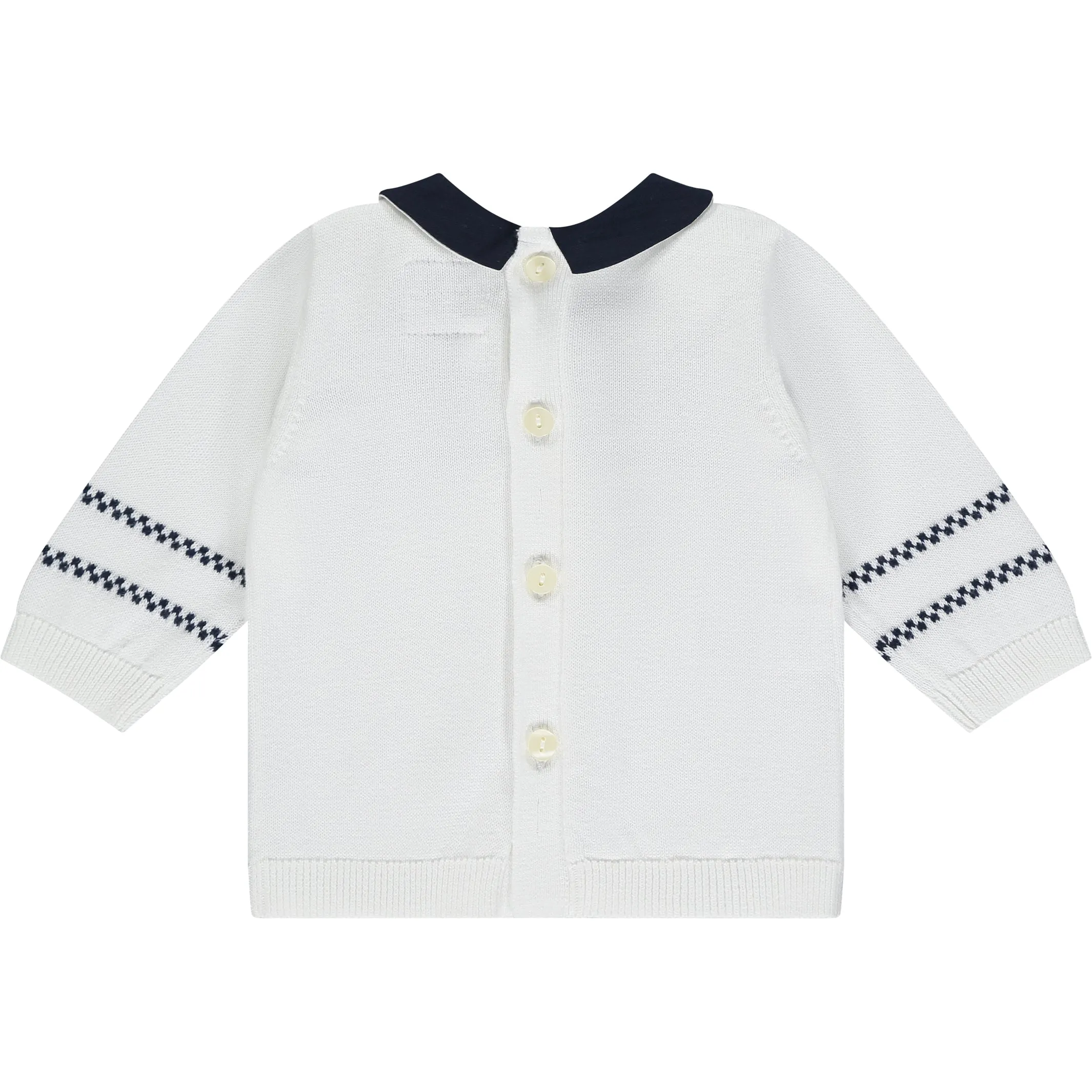 Declan Navy Knit Baby Boys Trouser Set with Hat