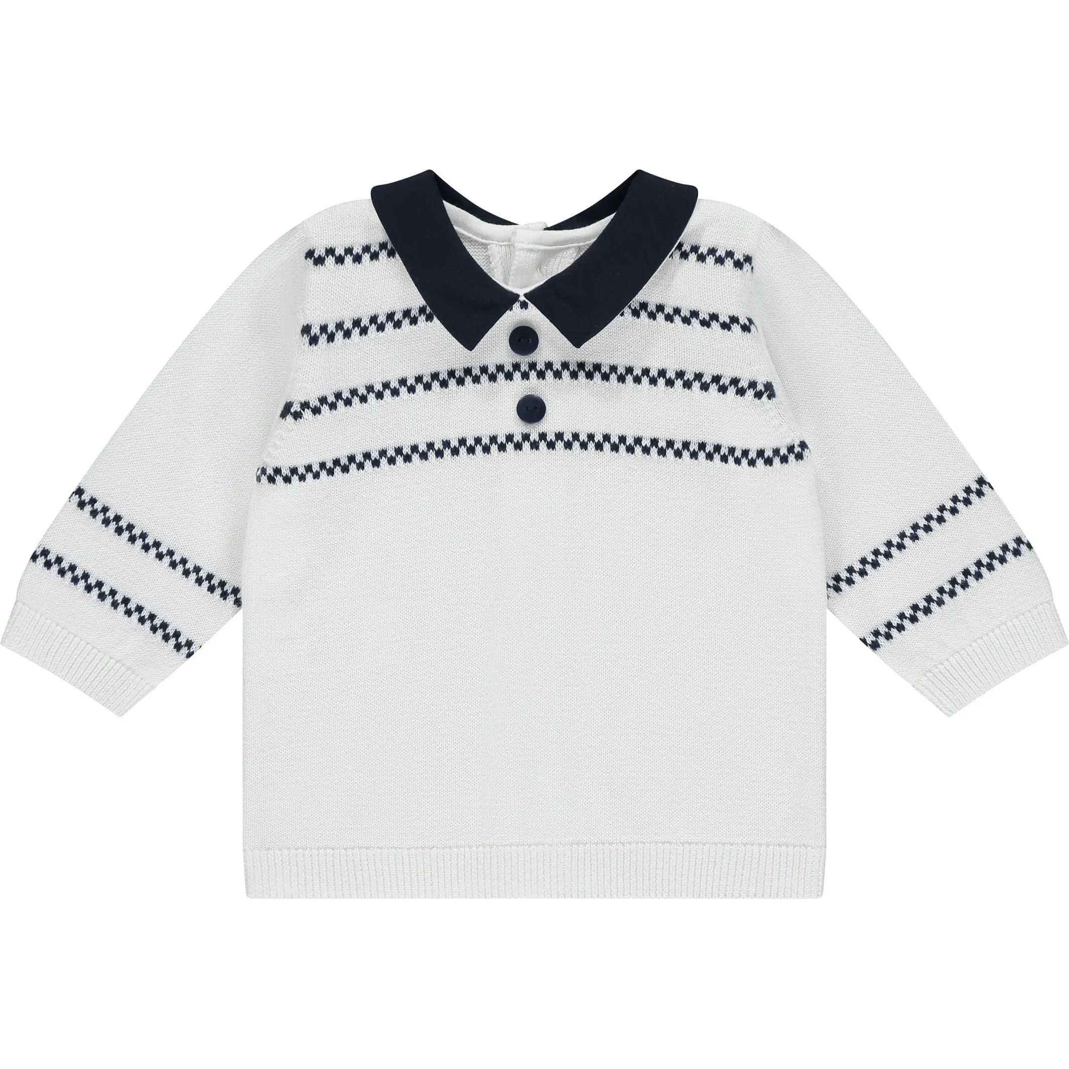 Declan Navy Knit Baby Boys Trouser Set with Hat