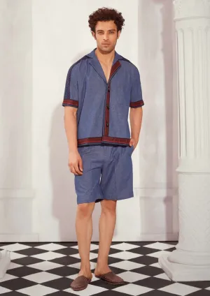 Denim blue shirt and shorts