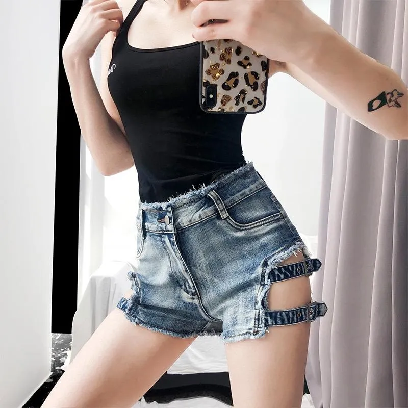 Denim Strap Shorts SD00460