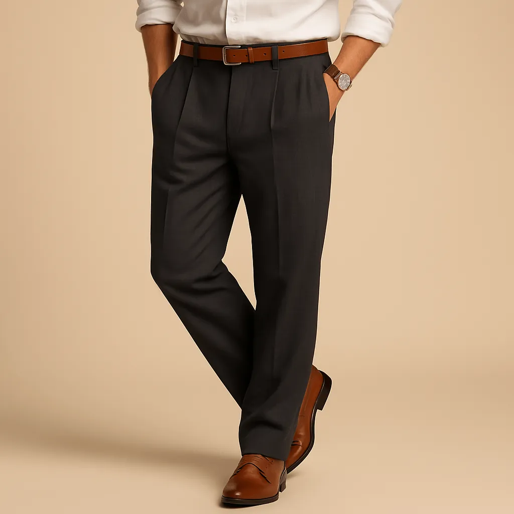Domoir | Pleated Linen Blend Trousers