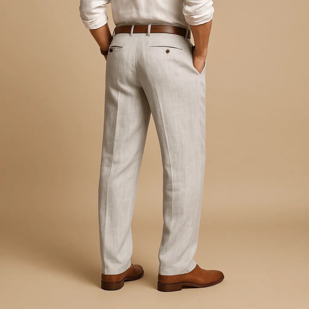 Domoir | Pleated Linen Blend Trousers