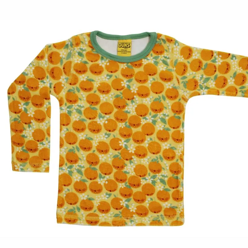 DUNS Sweden Kids Velour Top - Oranges - Yellow