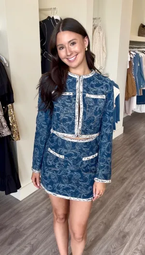 EL2537 Blue demin patterned set