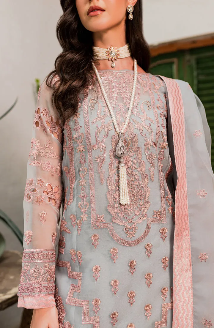 Elegant Candy Blue Embroidered Pakistani Salwar Kameez Dupatta Suit