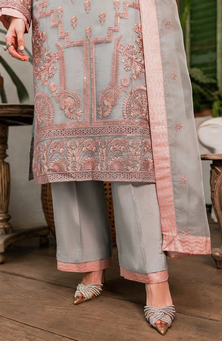 Elegant Candy Blue Embroidered Pakistani Salwar Kameez Dupatta Suit