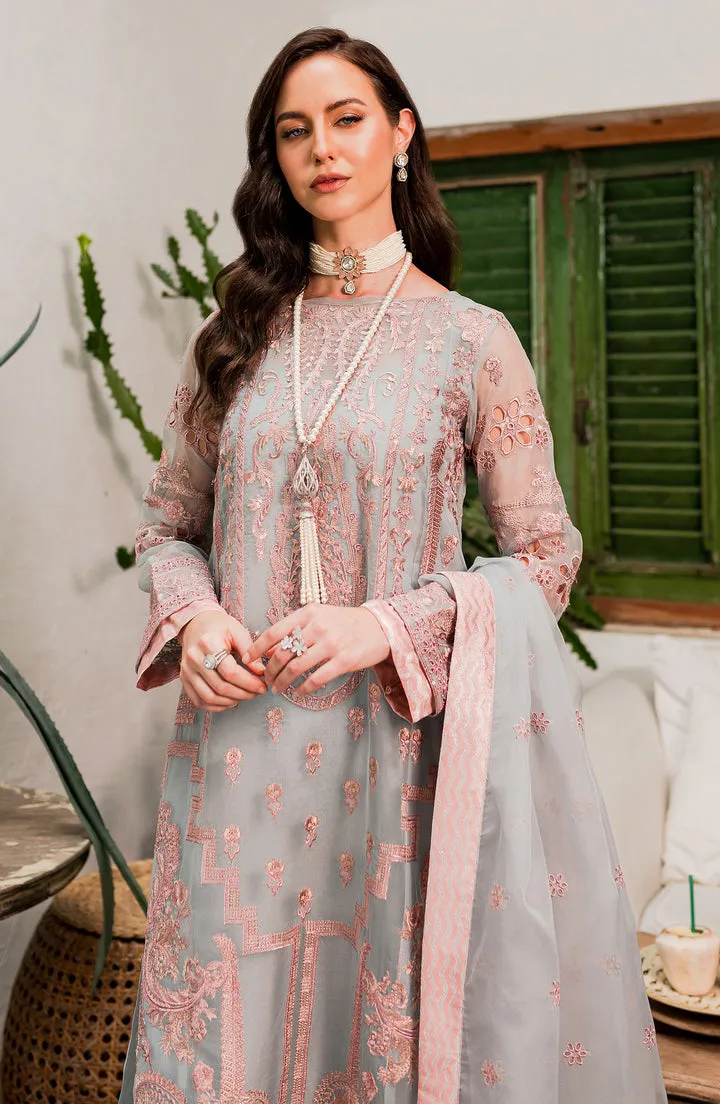 Elegant Candy Blue Embroidered Pakistani Salwar Kameez Dupatta Suit
