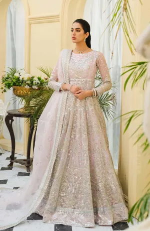Elegant Long Frock Pakistani in Soft Pink Shade #PF423