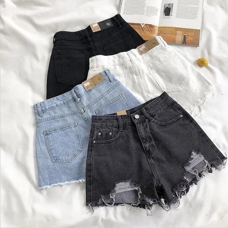Elysian | Luxe High-Waist Ripped Denim Shorts