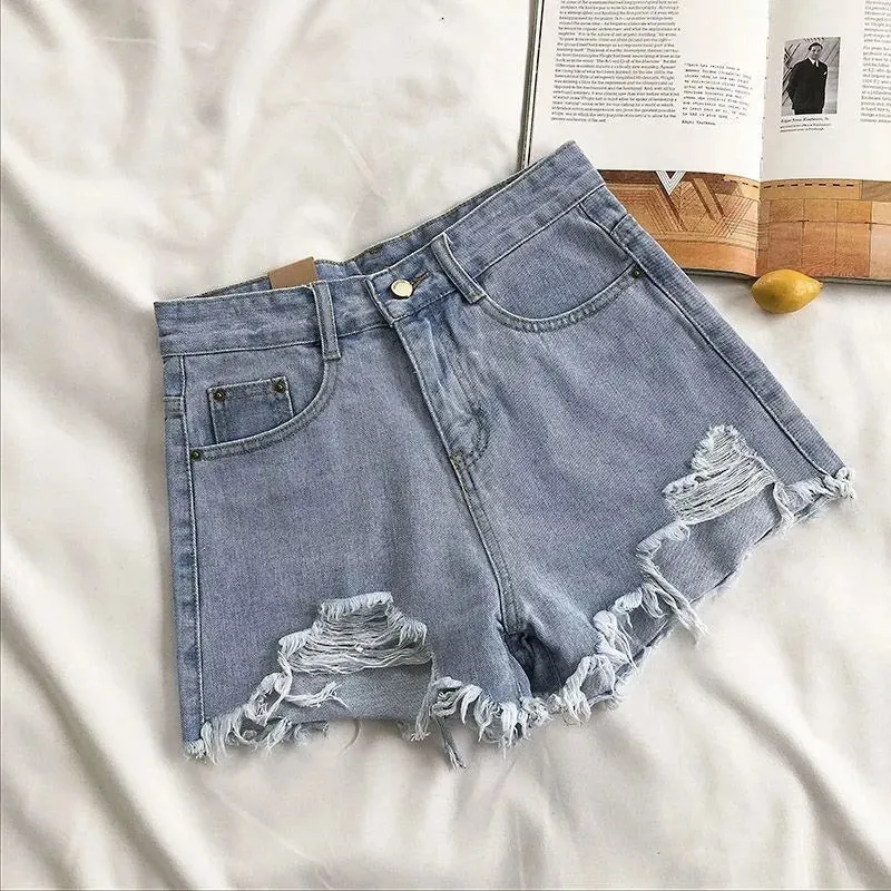 Elysian | Luxe High-Waist Ripped Denim Shorts